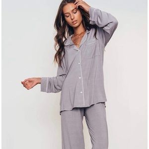 NWT Eberjey Gisele Long PJ set M in Dusk/Ivory